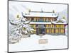 Snow Falls on Dragon King, Huanglong Temple, Huanglong National Park, Sichuan Province, China-Charles Crust-Mounted Photographic Print