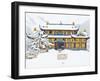 Snow Falls on Dragon King, Huanglong Temple, Huanglong National Park, Sichuan Province, China-Charles Crust-Framed Photographic Print