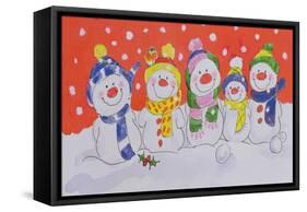 Snow Family-Diane Matthes-Framed Stretched Canvas