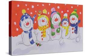Snow Family-Diane Matthes-Stretched Canvas