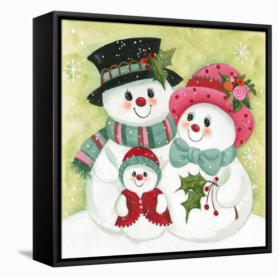 Snow Family-Beverly Johnston-Framed Stretched Canvas