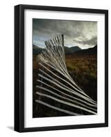 Snow Fences and Moorland, Wester Ross Near Dundonnell, Highlands, Scotland, UK-Neale Clarke-Framed Photographic Print