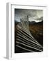 Snow Fences and Moorland, Wester Ross Near Dundonnell, Highlands, Scotland, UK-Neale Clarke-Framed Photographic Print