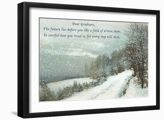 Snow Field, Graduation Advice-null-Framed Art Print