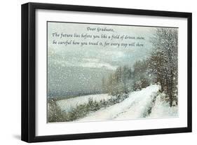 Snow Field, Graduation Advice-null-Framed Art Print