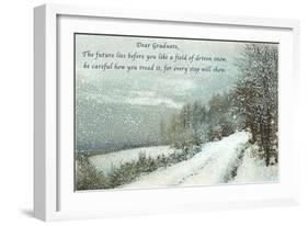 Snow Field, Graduation Advice-null-Framed Art Print