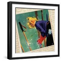 Snow fight Montage-null-Framed Premium Giclee Print