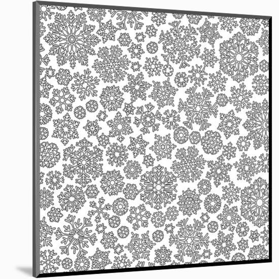 Snow Flake Crystals Coloring Art-null-Mounted Coloring Poster