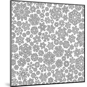 Snow Flake Crystals Coloring Art-null-Mounted Coloring Poster