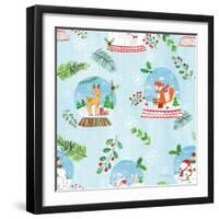 Snow Globe Animals Pattern VI-Farida Zaman-Framed Art Print