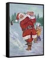 Snow Golfing Santa-Hal Frenck-Framed Stretched Canvas