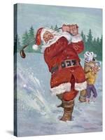 Snow Golfing Santa-Hal Frenck-Stretched Canvas