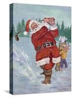 Snow Golfing Santa-Hal Frenck-Stretched Canvas