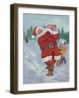 Snow Golfing Santa-Hal Frenck-Framed Giclee Print