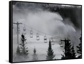 Snow Guns Pump out Man-Made Snow at Bretton Woods Ski Area, New Hampshire, November 20, 2006-Jim Cole-Framed Stretched Canvas