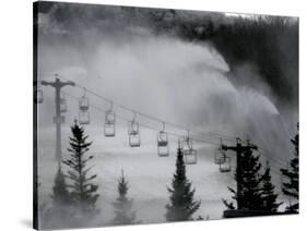 Snow Guns Pump out Man-Made Snow at Bretton Woods Ski Area, New Hampshire, November 20, 2006-Jim Cole-Stretched Canvas