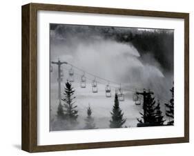 Snow Guns Pump out Man-Made Snow at Bretton Woods Ski Area, New Hampshire, November 20, 2006-Jim Cole-Framed Premium Photographic Print