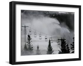 Snow Guns Pump out Man-Made Snow at Bretton Woods Ski Area, New Hampshire, November 20, 2006-Jim Cole-Framed Premium Photographic Print