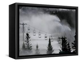 Snow Guns Pump out Man-Made Snow at Bretton Woods Ski Area, New Hampshire, November 20, 2006-Jim Cole-Framed Stretched Canvas