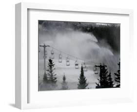 Snow Guns Pump out Man-Made Snow at Bretton Woods Ski Area, New Hampshire, November 20, 2006-Jim Cole-Framed Photographic Print