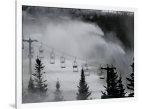 Snow Guns Pump out Man-Made Snow at Bretton Woods Ski Area, New Hampshire, November 20, 2006-Jim Cole-Framed Photographic Print