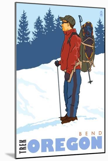 Snow Hiker, Bend, Oregon-Lantern Press-Mounted Art Print
