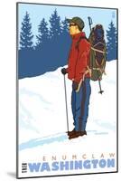 Snow Hiker, Enumclaw, Washington-Lantern Press-Mounted Art Print