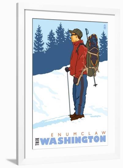 Snow Hiker, Enumclaw, Washington-Lantern Press-Framed Art Print