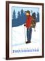 Snow Hiker, Enumclaw, Washington-Lantern Press-Framed Art Print