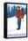 Snow Hiker, Gaylord, Michigan-Lantern Press-Framed Stretched Canvas