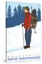 Snow Hiker, Holderness, New Hampshire-Lantern Press-Stretched Canvas