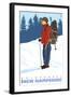 Snow Hiker, Holderness, New Hampshire-Lantern Press-Framed Art Print