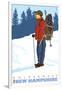 Snow Hiker, Holderness, New Hampshire-Lantern Press-Framed Art Print