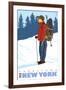 Snow Hiker, Tarrytown, New York-Lantern Press-Framed Art Print