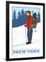 Snow Hiker, Tarrytown, New York-Lantern Press-Framed Art Print