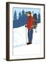 Snow Hiker-Lantern Press-Framed Art Print