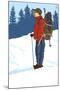 Snow Hiker-Lantern Press-Mounted Art Print
