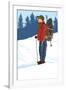 Snow Hiker-Lantern Press-Framed Art Print