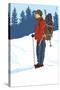 Snow Hiker-Lantern Press-Stretched Canvas