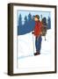 Snow Hiker-Lantern Press-Framed Art Print