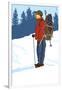 Snow Hiker-Lantern Press-Framed Art Print