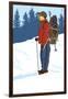 Snow Hiker-Lantern Press-Framed Art Print