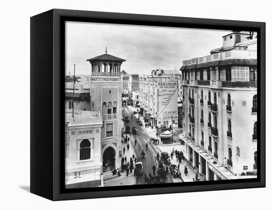 Snow in a Casablanca Street-null-Framed Stretched Canvas