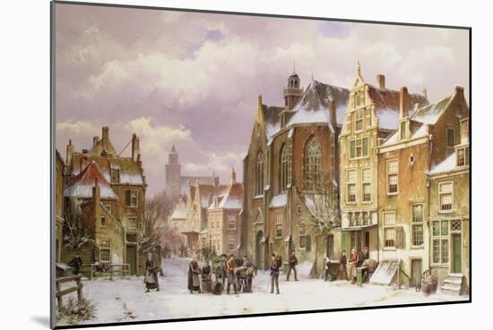 Snow in Amsterdam-Willem Koekkoek-Mounted Giclee Print