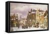 Snow in Amsterdam-Willem Koekkoek-Framed Stretched Canvas