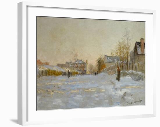 Snow in Argenteuil, 1875-Claude Monet-Framed Giclee Print