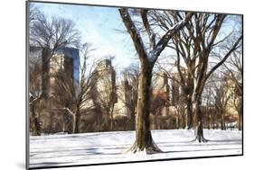 Snow in Central Park II-Philippe Hugonnard-Mounted Giclee Print