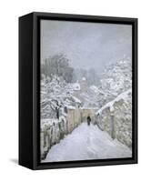 Snow in Louveciennes-Alfred Sisley-Framed Stretched Canvas