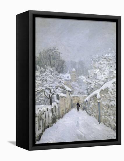 Snow in Louveciennes-Alfred Sisley-Framed Stretched Canvas