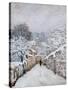 Snow in Louveciennes-Alfred Sisley-Stretched Canvas